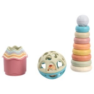 Alternative view of Jipy Bioplastic Giftset Stapeltoren Bad Stapelbekertjes + Speel Ratelbal